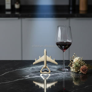 Abridor de Botellas de Metal con Forma de Avión, Personalizable con Logotipo, Caja de Regalo para Boda, Abridor de Botellas de Cerveza de Aleación de Zinc Dorado, Recuerdo de Fiesta para Invitados - Product Image 4
