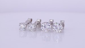 Pendientes de tuerca finos de moissanita de plata S925, diseño clásico Simple de cuatro garras, 50 centavos, regalo caliente de 1 quilate al por mayor - Product Image 6