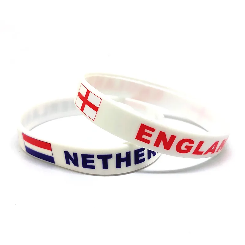 Armbänder Sublimationsdruck Veranstaltung England individuell Vereinigtes Königreich individuelles Logo Silikon-Armbänder Armbänder für Veranstaltung