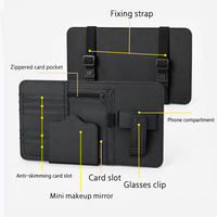 Organisateur de rangement pour pare-soleil de voiture de luxe en cuir PVC avec pochette de protection RFID et porte-monnaie, accessoire d'intérieur automobile personnalisable