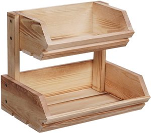 Bowl Rack Kitchen Countertop 3 Tier Bamboo Stand Hot Selling Fruit Wooden Box