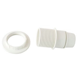 Portalampada 4A E-14 con vite e rondella, bianco - Product Image 1