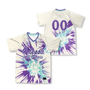 Groothandel Polyester Team Honkbal Jerseys Custom Design Gesublimeerd Baseball Shirt