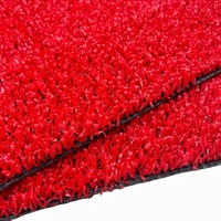 Günstiger Preis Innen- und Außendekoration 10mm Künstliches Rotes Gras Synthetischer Teppich Rasen