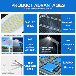 베스트 판매 40W 60W 100W 전원 16V 38W 48W <span class=keywords><strong>64W</strong></span> 태양 전지 패널 12.8V Lifepo4 배터리 알루미늄 모두 하나의 태양 광 가로등 - Product Image 3