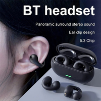 Earphone Konduksi Tulang Nirkabel TWS BT 5.3 T75 Layar Digital IPX-4 Tahan Air Peredam Kebisingan Musik HD Panggilan Olahraga Gaming