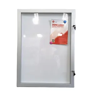 White Board Notice Board 45mm Aluminum Poster Locking Case A1 Public Display Frame With Key