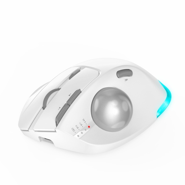 ZELOTES Wireless Gaming Trackball Mouse Ergonomic Rechargeable Rollerball 3 Device Connection Thumb Control mouse for Laptop