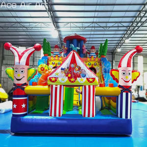 Château plein d'entrain extérieur commercial avec toboggan gonflable Clown Palace Entertainment Fun City Bounce Slide Playing Ground - Product Image 4