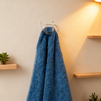 Crochets muraux transparents ajustables modernes en plastique, rangement auto-adhésif super collant pour articles divers et serviettes, 2 pièces