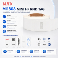 Mi1808 Programlanabilir 13.56Mhz NTAG213/215/216/424 Dna Mini Etiket Yeniden Yazılabilir Kendinden Yapışkanlı NFC Etiket Sticker RFID Etiket
