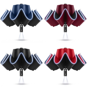 Nouvel Arrivage Parapluie de Voiture Pliant Extérieur Inversé Élégant avec Éclairage LED et Bande Réfléchissante - Product Image 1
