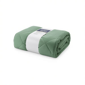 Winter <b>Quilted</b> <b>Blanket</b> XL Jade Green Polyester Synthetic Fiber Reversible Comfortable Indoor Camping Use Machine Washable Unisex - Product Image 1