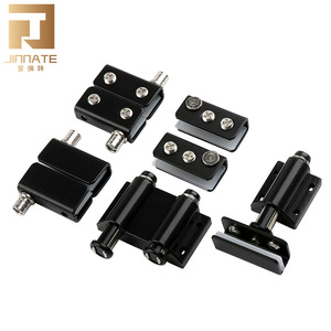 Jinnate Glass Door Hinge Stainless Steel Black U Shape Cabinet Hinge Surface Mount Modern Design Durable - Product Image 1