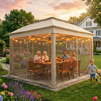 Gazebos à toit souple légers et faciles à monter, gazebos de jardin portables en acier avec moustiquaire, gazebi, tonnelles, pavillons