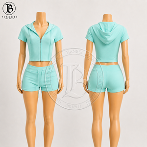 Set Loungewear <span class=keywords><strong>Donna</strong></span> 2026 Stampa Leopardata Personalizzabile con LOGO, Fascia per Capelli, Maglia Raglan <span class=keywords><strong>e</strong></span> <span class=keywords><strong>Pantaloncini</strong></span> Aderenti - Set Yoga 3 Pezzi per <span class=keywords><strong>Donna</strong></span> - Product Image 6