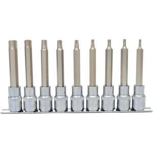 KS TOOLS - 918.1890 1/2 ''CHROME plus Douille Torx inviolable, longue TB20-TB60 (9 pcs) - EAN 4042146359907 HAND SOCKETS 1/2" - Product Image 1