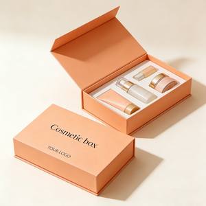 Boîte en carton noir de luxe avec logo personnalisé, boîte cadeau pour perruque, boîte d'emballage magnétique écologique pour cosmétiques - Product Image 1