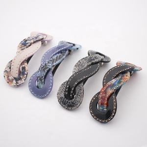 CANYUAN personalizzato affascinante accessori per capelli francesi unico Twist donna strass mollette per capelli all'ingrosso - Product Image 1