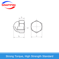 DIN1587 écrou borgne 304 acier inoxydable écrou hexagonal écrous borgnes M3 M4 M5 M6 M8 M8-1 M10 M10-1 M10-1.25 M12 ~~ M30
