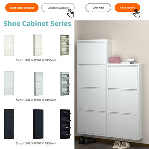Armoire à <span class=keywords><strong>chaussures</strong></span> en métal à 3/4 tiroirs armoire à <span class=keywords><strong>chaussures</strong></span> en acier étagère à <span class=keywords><strong>chaussures</strong></span> étroite armoire de rangement pour couloir de maison vente en gros - Product Image 2
