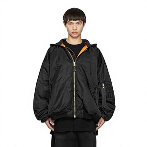 Veste bomber réversible pour homme ZULARI IMPEX, à capuche, fermeture éclair, respirante, coupe-vent, chauffante, streetwear, couleur unie, coque en nylon - Product Image 5