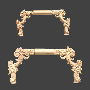 Appliques décoratives sculptées en <span class=keywords><strong>bois</strong></span> massif, motif floral, pour meubles, lits, portes, armoires, coins, rosettes, écologiques - Product Image 4