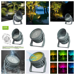 Projecteur et éclairage ponctuel LED COB RGB de haute qualité DC 12-24V AC 220V IP66 100W pour l'aménagement paysager extérieur, certifié CE, avec télécommande - Product Image 2