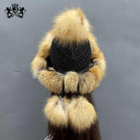 Gorro de Invierno con Orejeras de Piel de Mapache Auténtica de Lujo Janefur para Mujer, Estilo Clásico con Pompón, Gorros de Piel de Zorro Natural