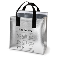 Sac isotherme non tissé pour plats à emporter avec doublure en aluminium, logo personnalisé pour boulangerie, pâtisserie, desserts et emballage de repas