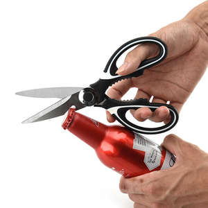 Ciseaux de cuisine professionnels multifonctionnels en acier inoxydable robuste à bord dentelé avec poignée en plastique pour fruits de mer, garantie 1 an - Product Image 6