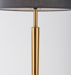 Lámpara de Pie Moderna de Latón con Pantalla Redonda Blanca, Base E26, Luz LED Cálida Blanca Regulable, CRI 90, Iluminación Residencial - Product Image 4