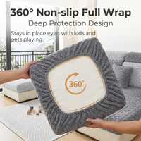Housse de canapé en chenille épaissie, extensible, rayée, anti-poussière, lavable, résistante aux griffures de chat, décoration moderne pour la maison, universelle, en forme de L