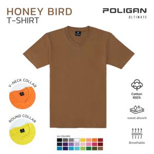 T-shirts Honey Bird (manches courtes/col en V) Unisexe Coton 100% Léger Respirant HB322 Premium Thaïlande Produit Chemise - Product Image 2