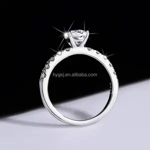 Đám cưới và Đảng đá quý Nhẫn moissanite Nhẫn cao cấp đồ trang sức đính hôn Sterling Silver nhẫn bán buôn moissanite kim cương