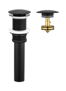 Accessoire de salle de bain moderne en laiton plaqué, robinet de vidange de lavabo à ouverture par pression avec ou sans trop-plein - Product Image 2
