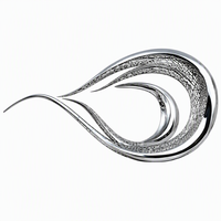 Sculpture Moderne Abstraite en Acier Inoxydable Poli Effet Miroir, Ornement Métallique en Maille en Forme de Feuille, Couleurs et Tailles Personnalisables pour Jardin