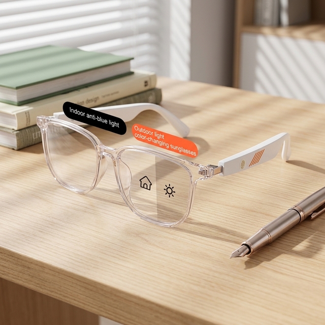 MZ06 Smart Glasses Intelligent AI Photochromic BT 5.3 Music Voice Assistant Anti-blue Light Sports Sunglasses Men 4H Music 4.5H
