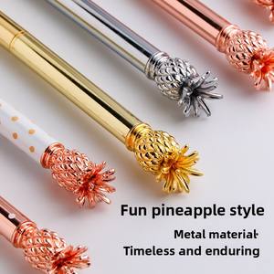 Bolígrafo metálico con diseño de piña, superventas transfronterizo, regalo publicitario, novedad promocional, para estudiantes, con logotipo láser - Product Image 3