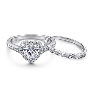 Luxury 925 Sterling Silver Heart Cut CZ Jewelry <b>Set</b> for <b>Women</b> Girls, Romantic Zirconia Necklace Earrings <b>Ring</b> <b>Set</b> for Valentine' - Product Image 5