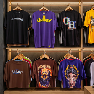 Vêtements en gros du Bangladesh : T-shirts slim tricotés unis pour hommes, marque célèbre, vêtements en vrac assortis, manches courtes, 100 % coton - Product Image 3
