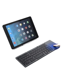 Clavier pliable à trois volets avec pavé tactile BT, clavier ultra fin et pliable pour tablette, téléphone, compatible Android et iOS - Product Image 1