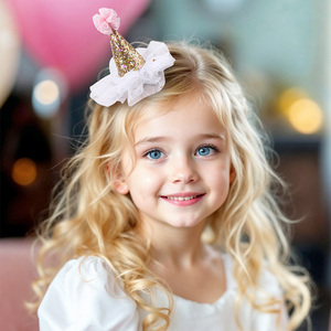 CN 2 uds 3,3 pulgadas princesa corona brillo Horquillas para el cabello borde de encaje niñas cumpleaños fiesta pinza para el cabello corona Accesorios - Product Image 6