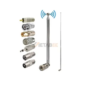 75 Ohm Tipe F Konektor Plug Pria Dalam Ruangan Antena FM Teleskopik untuk Radio Meja Atas Penerima Stereo AV HiFi