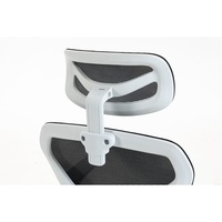 Chaise de bureau pivotante avec repose-pieds, profondeur d'assise réglable, adaptative au poids, cadre blanc, entièrement en tissu maillé pour salle de conférence