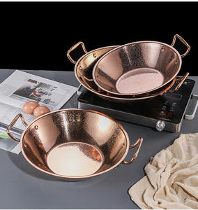 Olla Paellera Coreana de Acero Inoxidable Ecológico de 36 cm, Color Oro Rosa, con Mango de Alta Calidad, <span class=keywords><strong>para</strong></span> Cocina de Gas e Inducción - Product Image 2