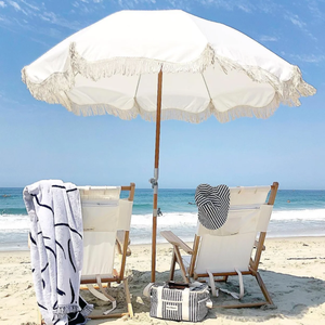 <span class=keywords><strong>Ombrellone</strong></span> da Spiaggia Vintage Premium 2025 in Legno Stile Mid-Century con Nappe, Sedie Pieghevoli e Borsa Frigo in <span class=keywords><strong>Tela</strong></span> <span class=keywords><strong>per</strong></span> Uso Alberghiero - Product Image 6