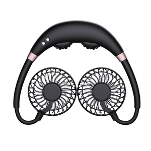 Портативный мини-вентилятор для шеи, заряжаемый вентилятор, кондиционер для шеи, массажные вентиляторы со светодиодной подсветкой для вентилятора