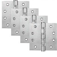 Lot de 4 charnières de porte robustes en acier inoxydable avec roulement à billes, finition polie et coins carrés