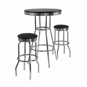 Tavolo da Pub 3 pezzi con 2 sgabelli girevoli per uso sala da pranzo - Product Image 2